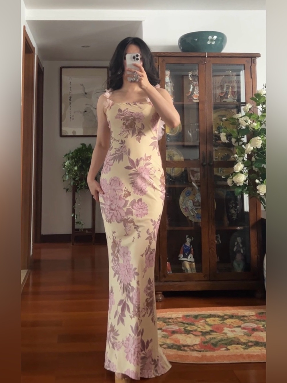 Bronx & Banco Magnolia Rosie Flower Appliquéd off-the-shoulder Gown S NWOT